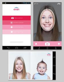 Aplikace Evianu využívá software na rozpoznávání tváře.