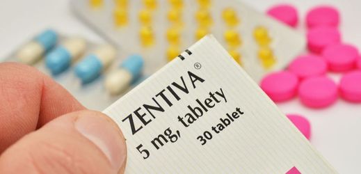 Krabička s léky farmaceutické firmy Zentiva (ilustrační foto).