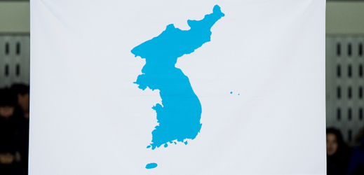 Společná korejská olympijská vlajka.