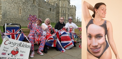Británie šílí: vlaječky a plavky s členy královské rodiny.